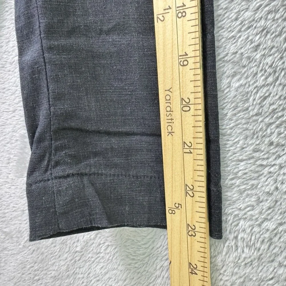 J. Jill Linen Blend Black Blazer Women's PS One Button Relaxed Stretch Pockets
